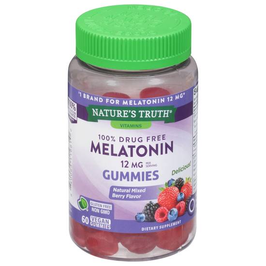 Nature's Truth Natural Mixed Berry Flavor Melatonin 12 mg Gummies (60 ct)