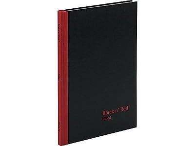 Black N' Red Notebook/Journal, 11 3/4" X 8 1/4", 192 Pages (96 sheets), black/red, (d66174)