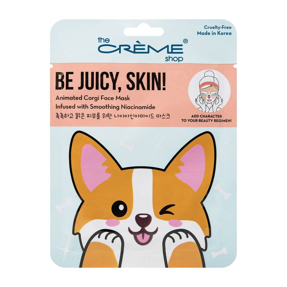 The Crème Shop Be Juicy Skin! Animated Corgi Face Mask (3 ct)