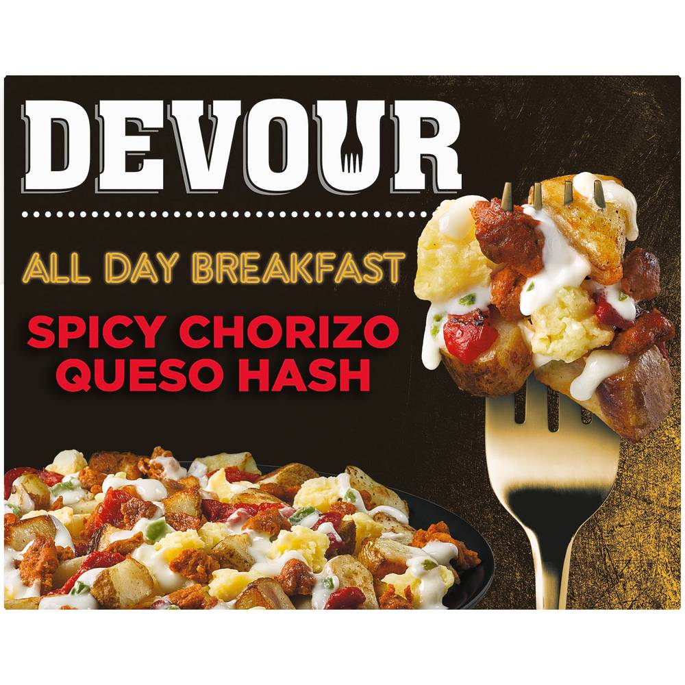 Devour All Day Breakfast Frozen Spicy Chorizo Queso Hash (9 oz)