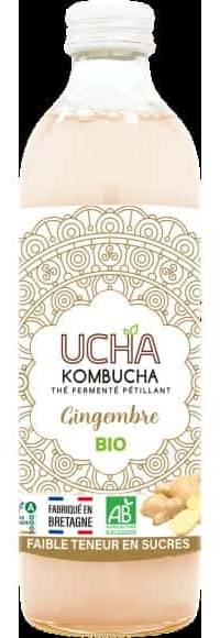 Ucha - Thé fermenté pétillant kombucha bio, gingembre (350ml)