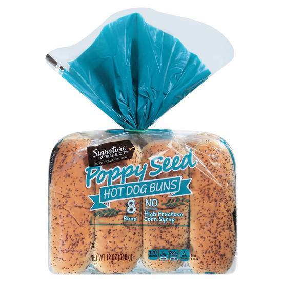 Signature Select Poppy Seed Hot Dog Buns (8 ct)