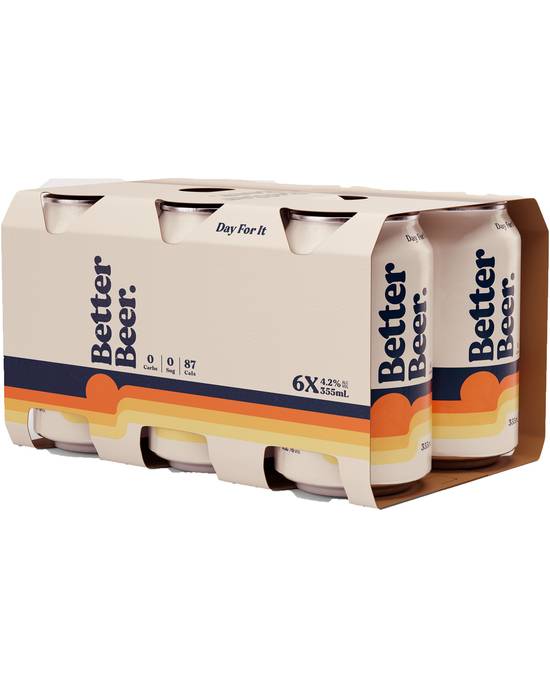Better Beer Zero Carb Lager Can 6x355ml