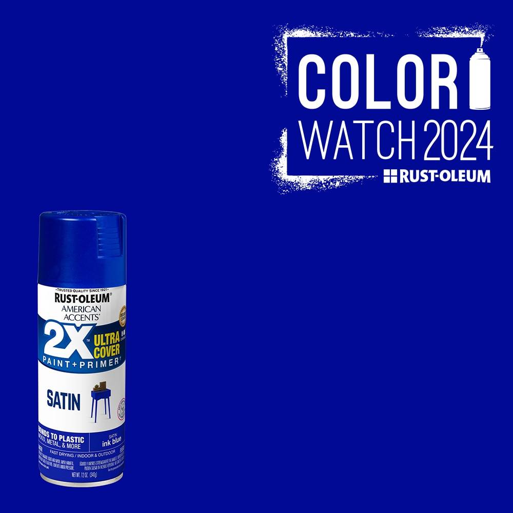 Rust-Oleum 2X Ultra Cover Satin Ink Blue Spray Paint and Primer In One (NET WT. 12-oz) | 327937