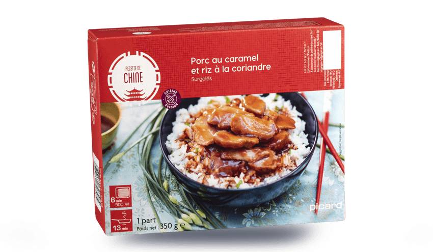 Porc au caramel et riz à la coriandre