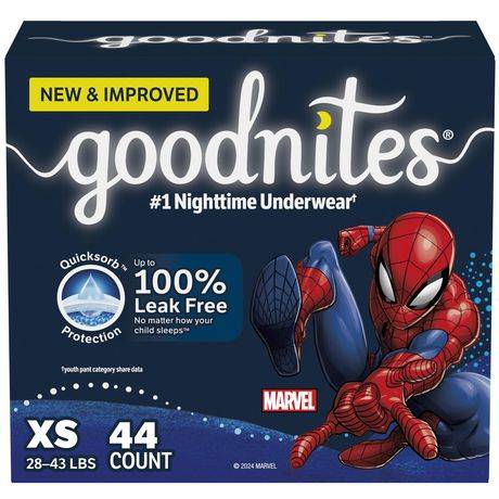 GoodNites Bedtime Bedwetting Underwear, XS (44 ct)
