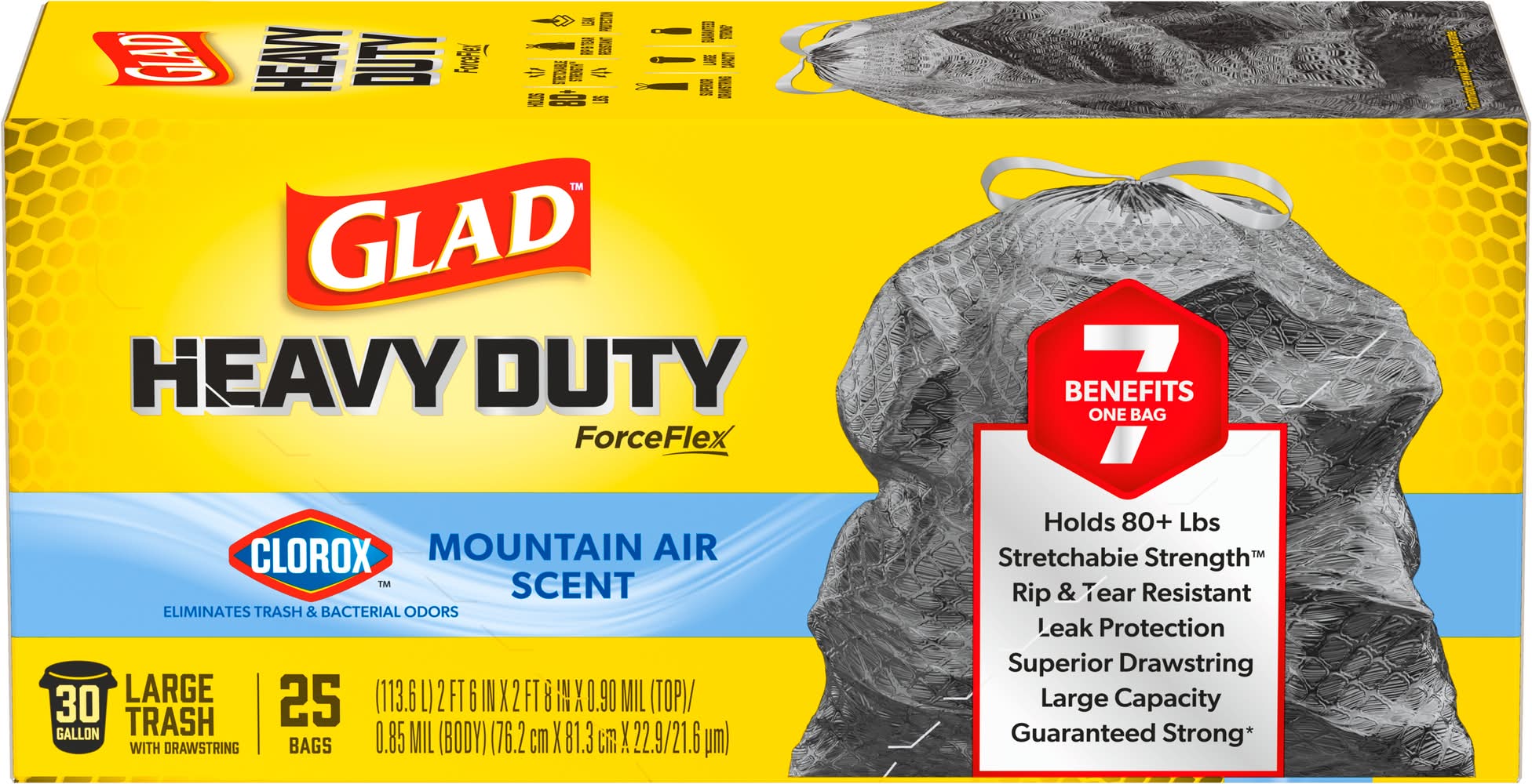 Glad Forceflex Mountain Air Scent Large Trash Bags (25 ct)