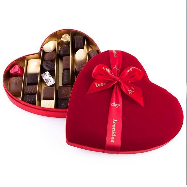 Leonidas Luxury Red Velvet Heart-shaped Assorted Chocolate Gift Box
