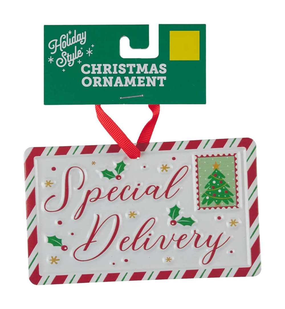 Holiday Style Christmas Metal Letter Ornaments, Assorted