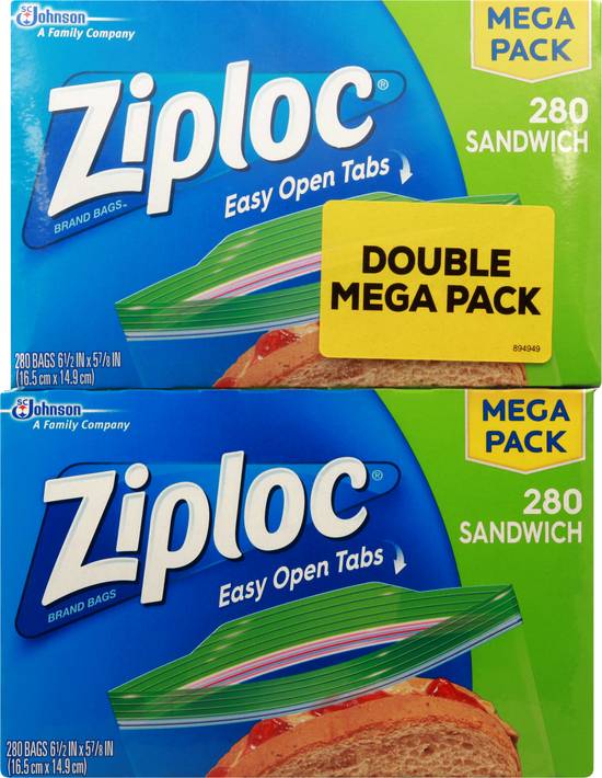 Ziploc Double Mega pack Sandwich Bags (2 ct)