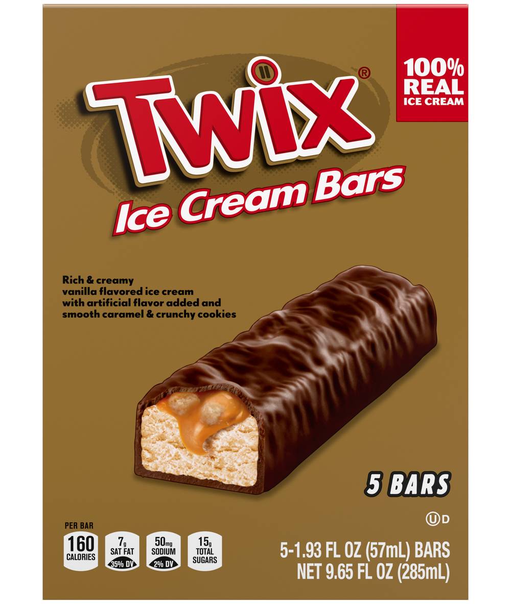 Twix Ice Cream Bars, Vanilla (1.93 fl oz, 5 ct)