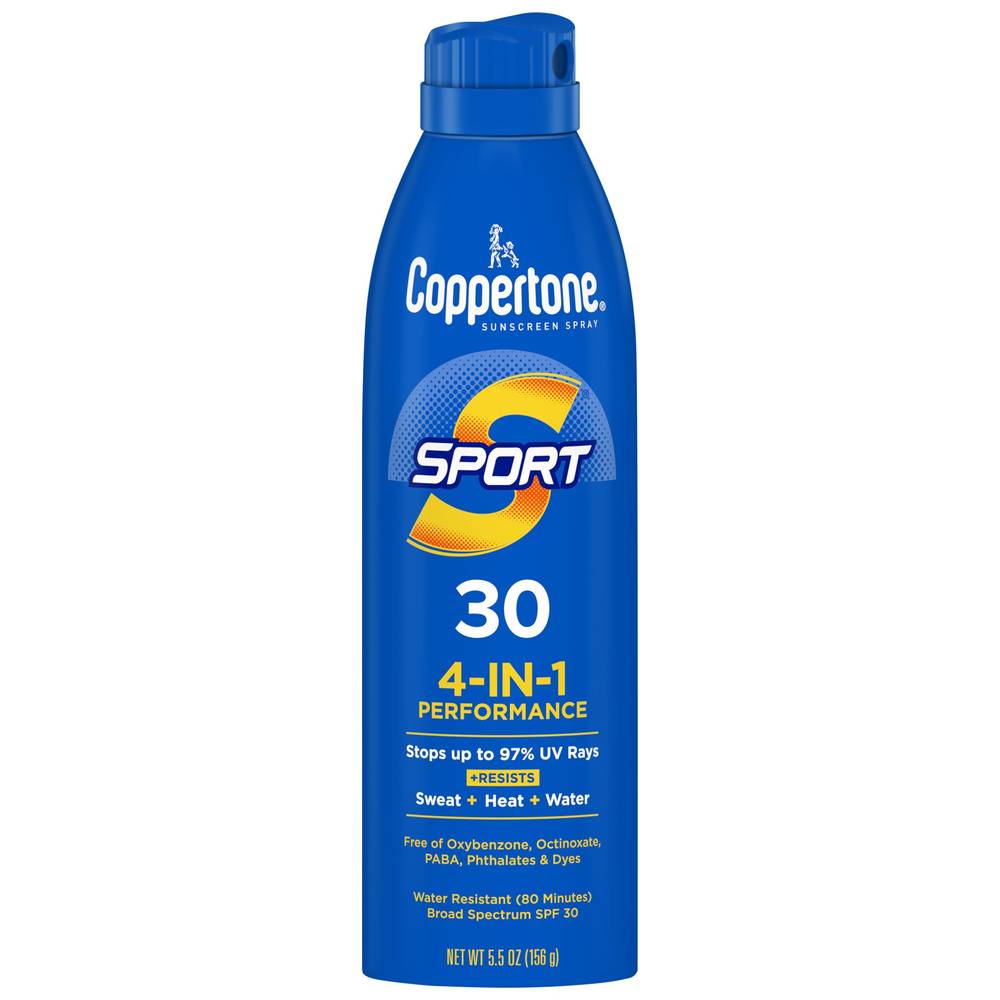 Coppertone Sport Continuous Sunscreen Spray Broad Spectrum Spf 30, 5.5 Oz