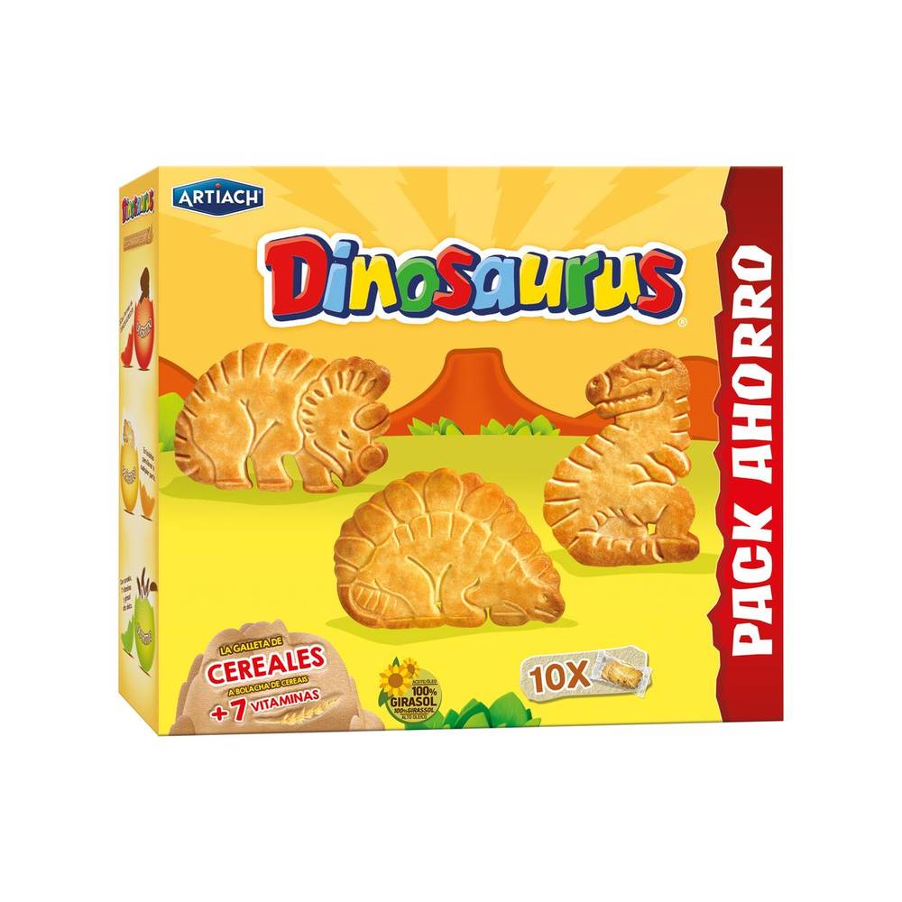 Dinosaurus galletas de cereales con vitaminas ARTIACH caja 411 gr