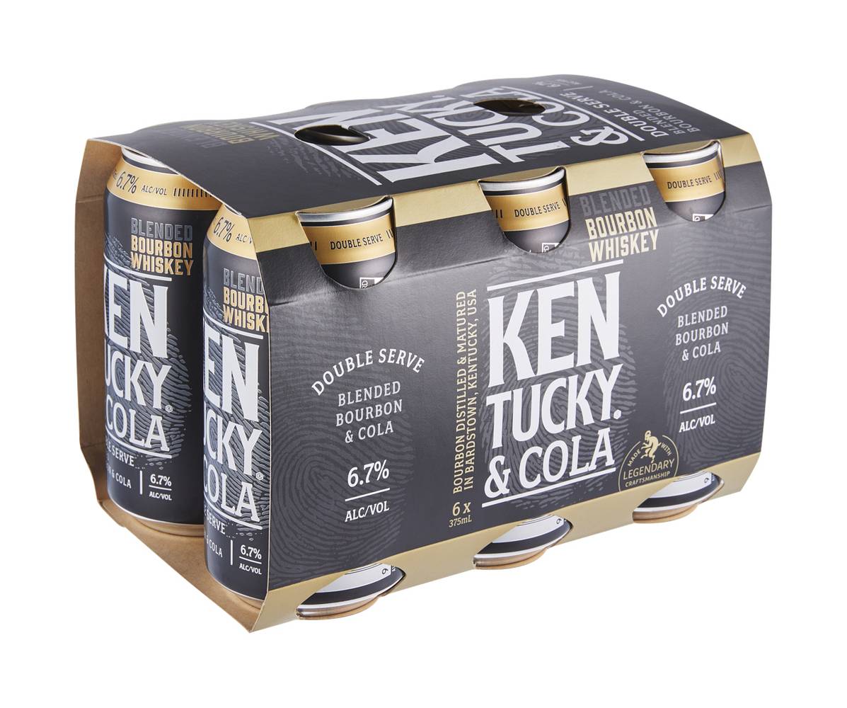 Kentucky Bourbon Double Serve & Cola Can 375ml X 6 pack