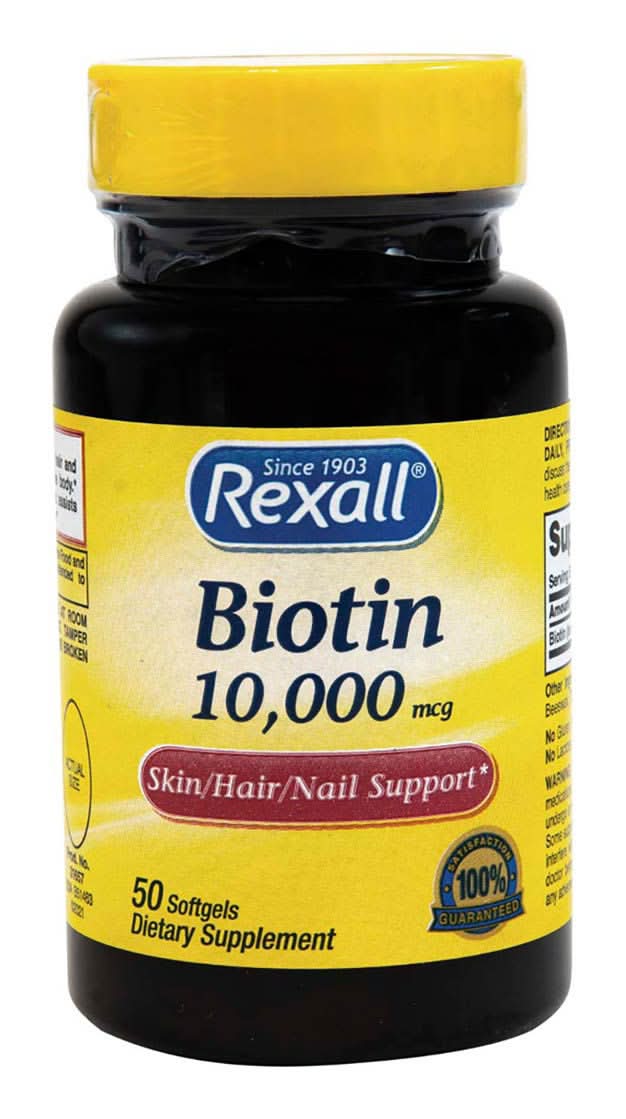 Rexall Biotin 10000 Mcg Softgels Skin/Hair/Nail Support 50 Ct