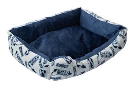 Printed Square Pet Bed For Cats & Dogs White