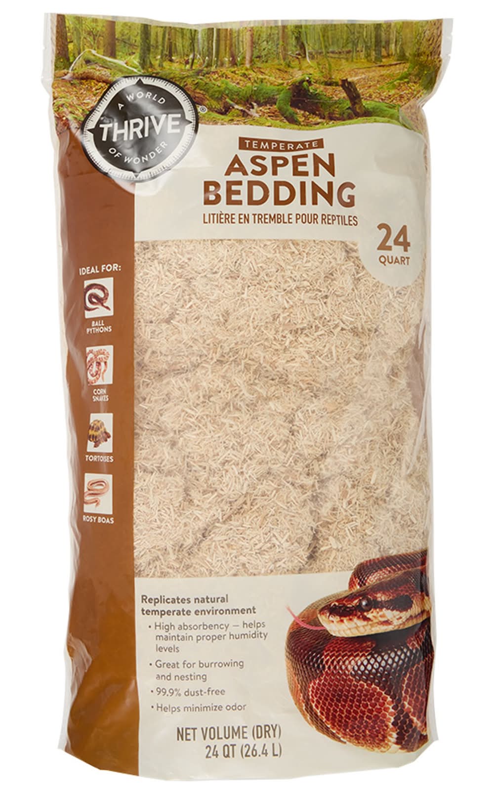 Thrive™ Aspen Reptile Bedding (Size: 24 Qt)