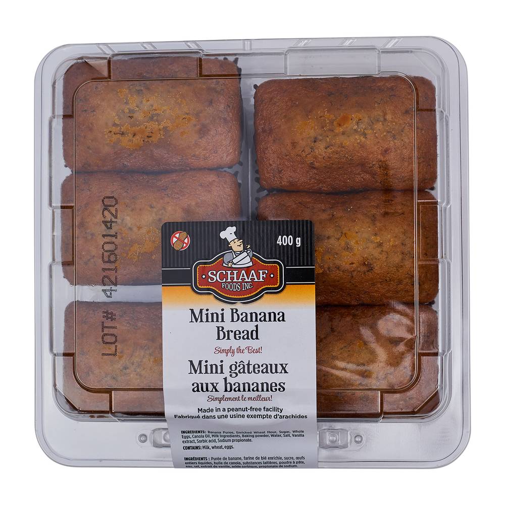 Schaaf Foods Banana Mini Loaf Cakes 400 g (frozen)