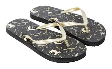 Juniors Printed Flip Flops Medium Moon