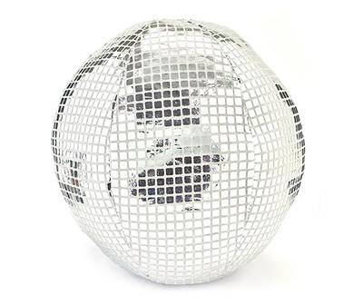 Real Living Euphoric Expression Round Disco Ball Decorative Pillow, Silver