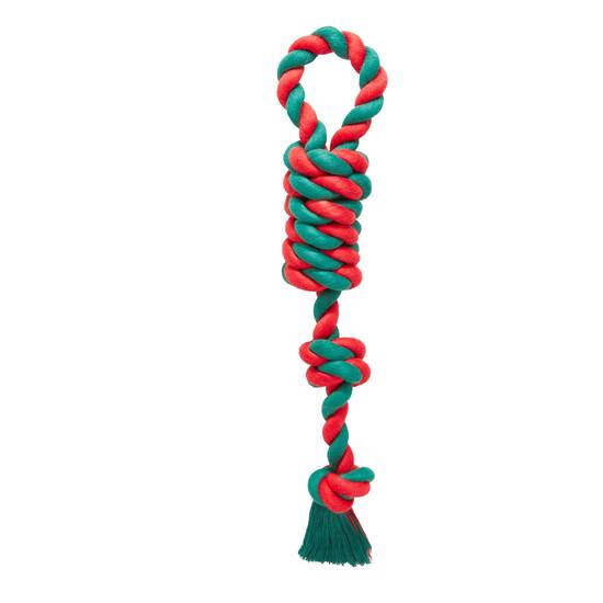 Merry & Bright™ Holiday Feelin' Knotty 2-Knot Rope Tug Dog Toy (Color: Multi Color)
