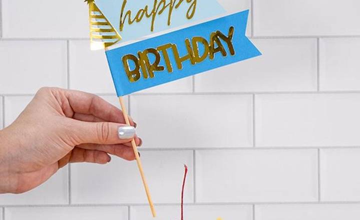 Cake Topper Bandera Azul