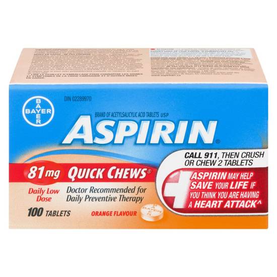 Aspirin 81 mg Chews (100 ea)