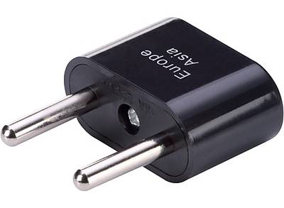 Lewis N. Clark Plastic Europe and Asia Adapter Plug, Black