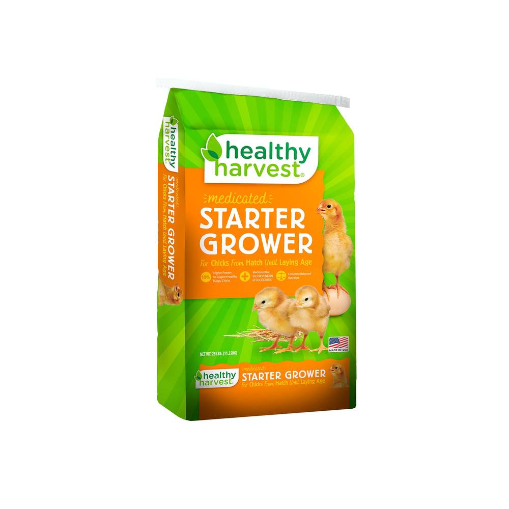 Healthy Harvest® Medicated Chick Starter Grower Crumbles (Size: 25 Lb)