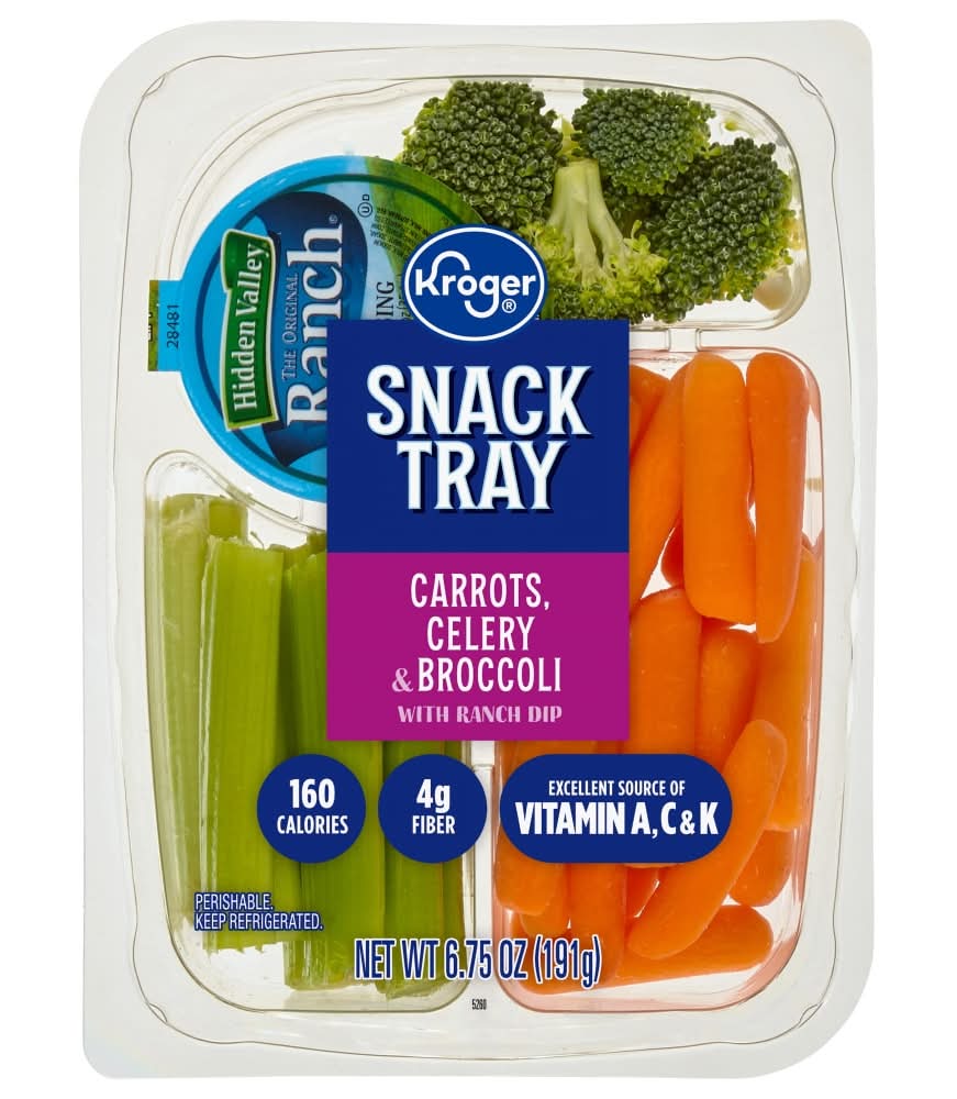 Kroger Carrots Celery and Broccoli Snack Tray With Ranch Dip, 6.75 oz (6.75 oz)