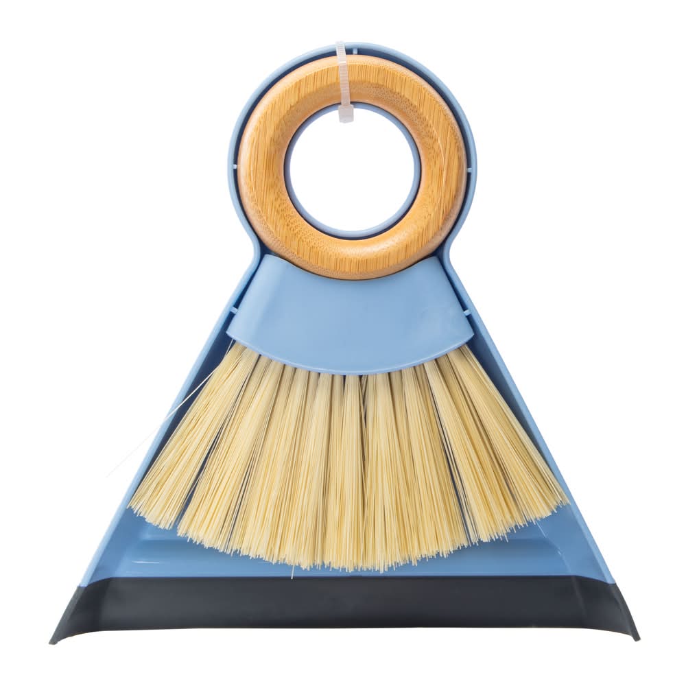 Circle-Handle Broom & Dustpan Set Blue