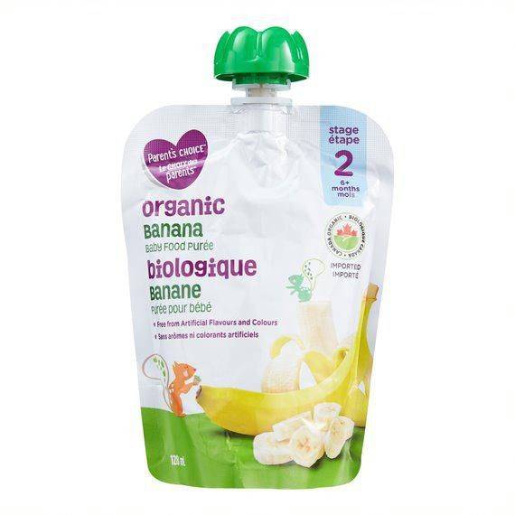 Parent's Choice Organic Banana Baby Food Purée (128 ml)