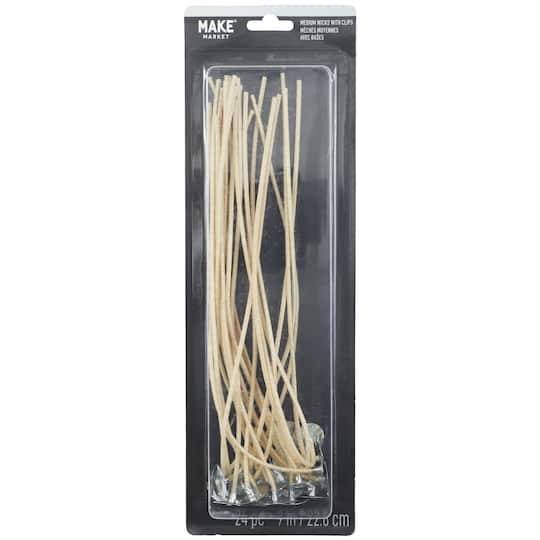 Make Market Cotton Candle Wicks With Clips (24 ct) (9")