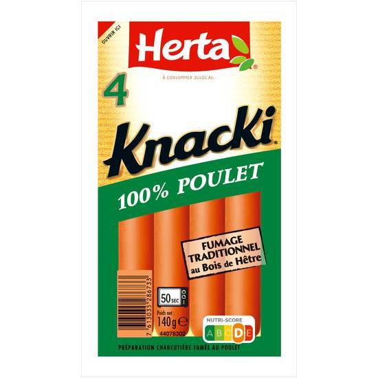 Herta knacki saucisses au poulet (4 pcs)