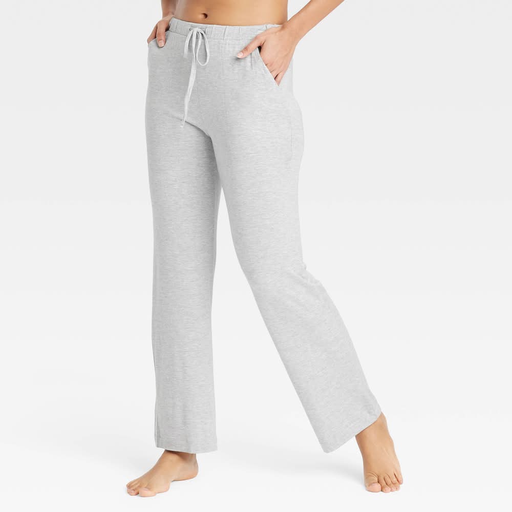 Auden Cloud Knit Pajama Pants, Women, XXL, Heathered Gray