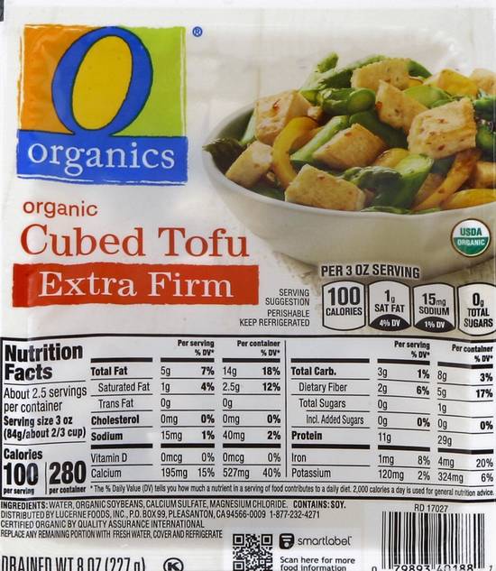 Order O Organics · Extra Firm Cubed Tofu (8 oz) food online from Safeway store, Eureka on bringmethat.com