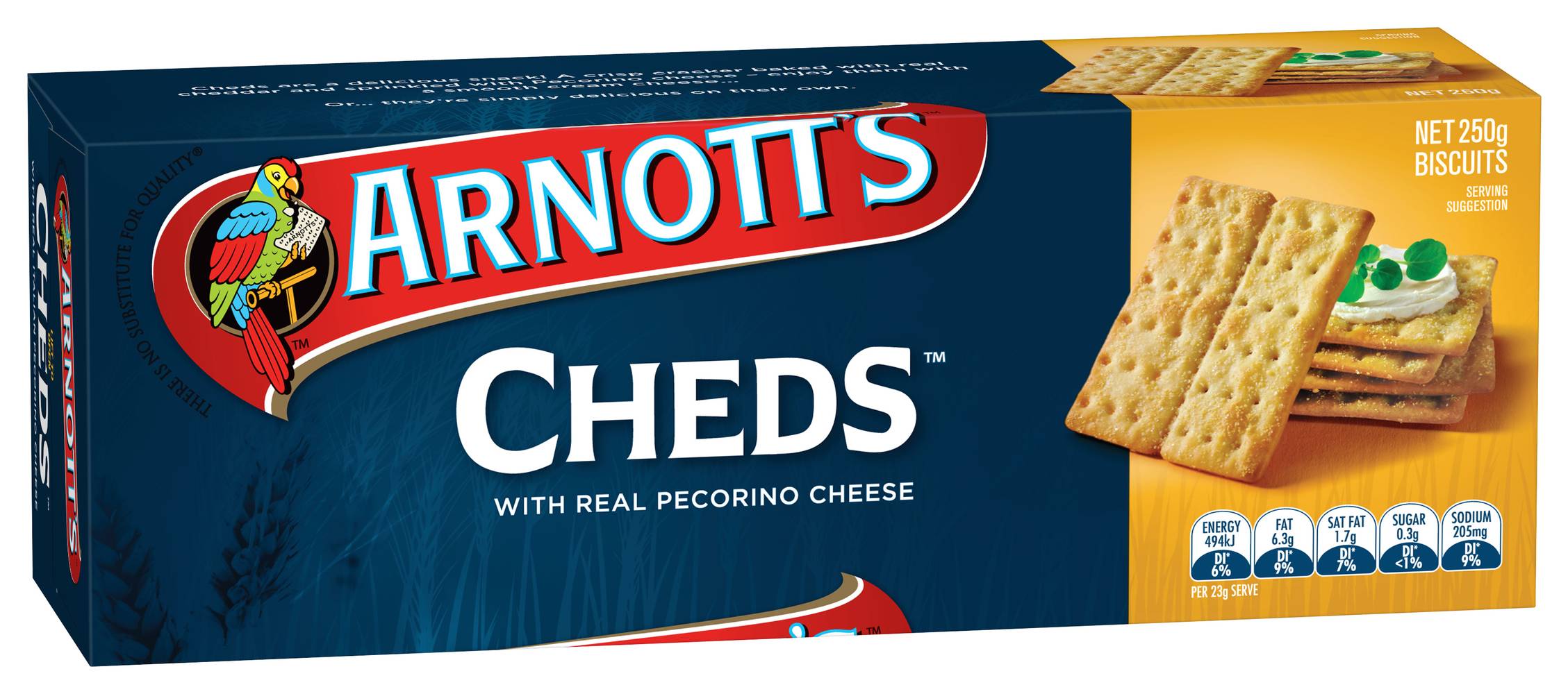 Arnott's Cheds Crackers, Cheese (250g)