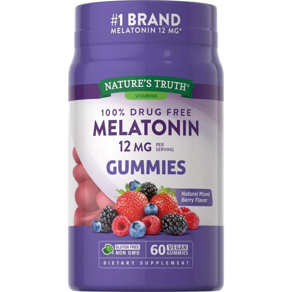 Nature's Truth Natural Mixed Berry Flavor Melatonin 12 mg Gummies (8 oz)