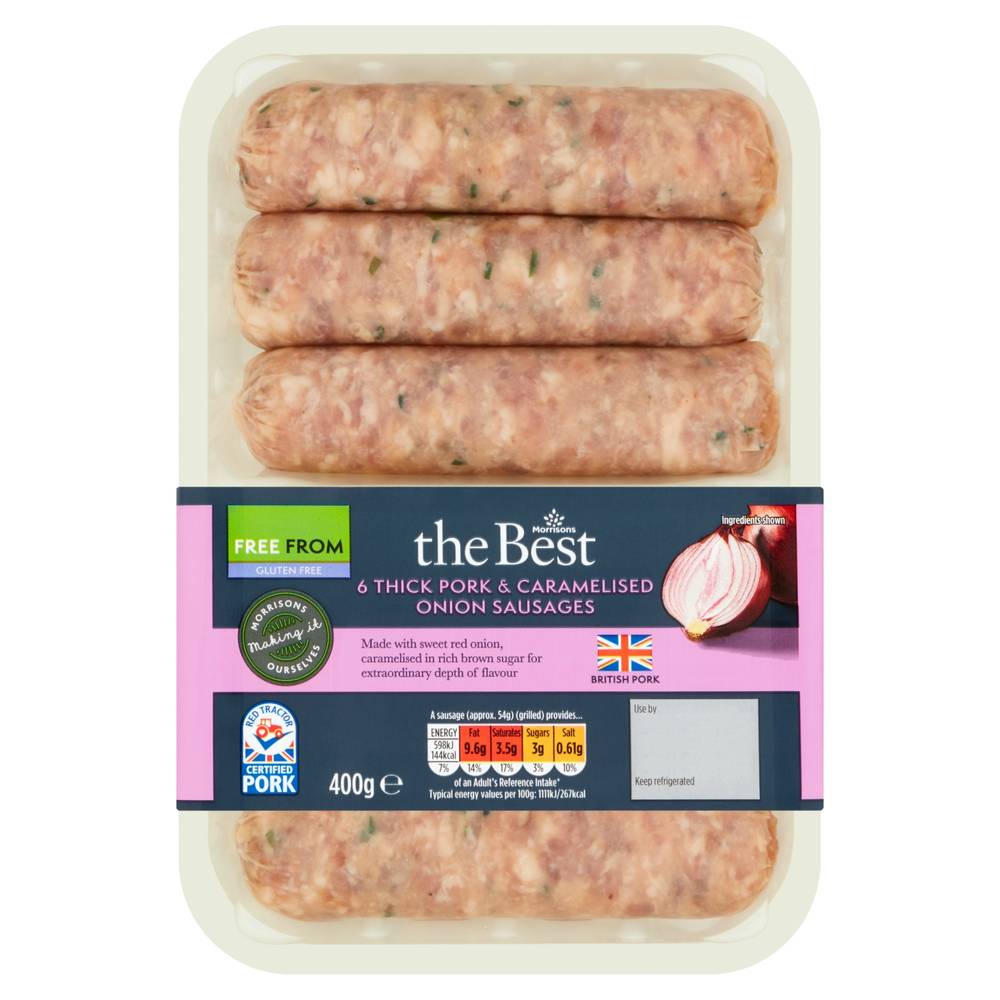 Morrisons The Best Thick Pork & Caramelised Onion Sausages (6 pack)