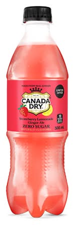 Canada Dry Zero Sugar Strawberry Lemonade 500ml