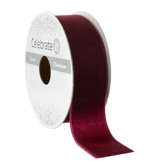 Celebrate It Velvet Ribbon, 3yd, Dark Red