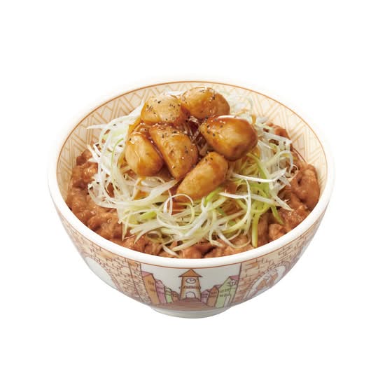 にんにく白髪ねぎ牛丼Shredded Leek Gyudon with Fried Garlic
