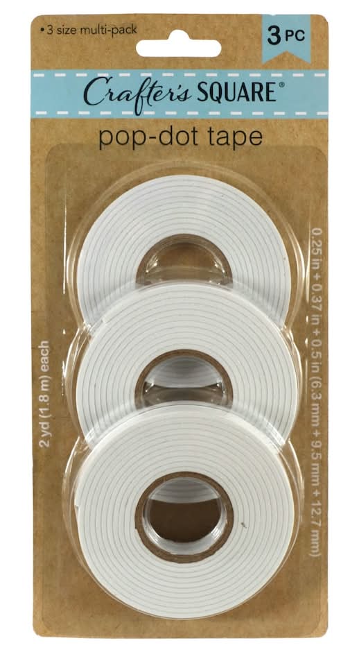 Crafters Square Pop-Dot Tape, 1.8 m, Transparent (3 ct)
