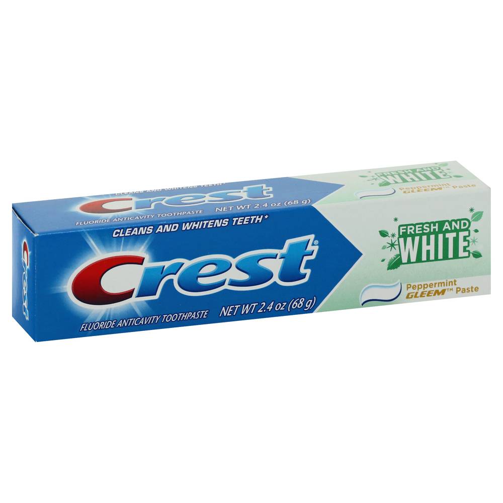 CREST Fresh and White Peppermint Gleem Toothpaste (2.4 oz)