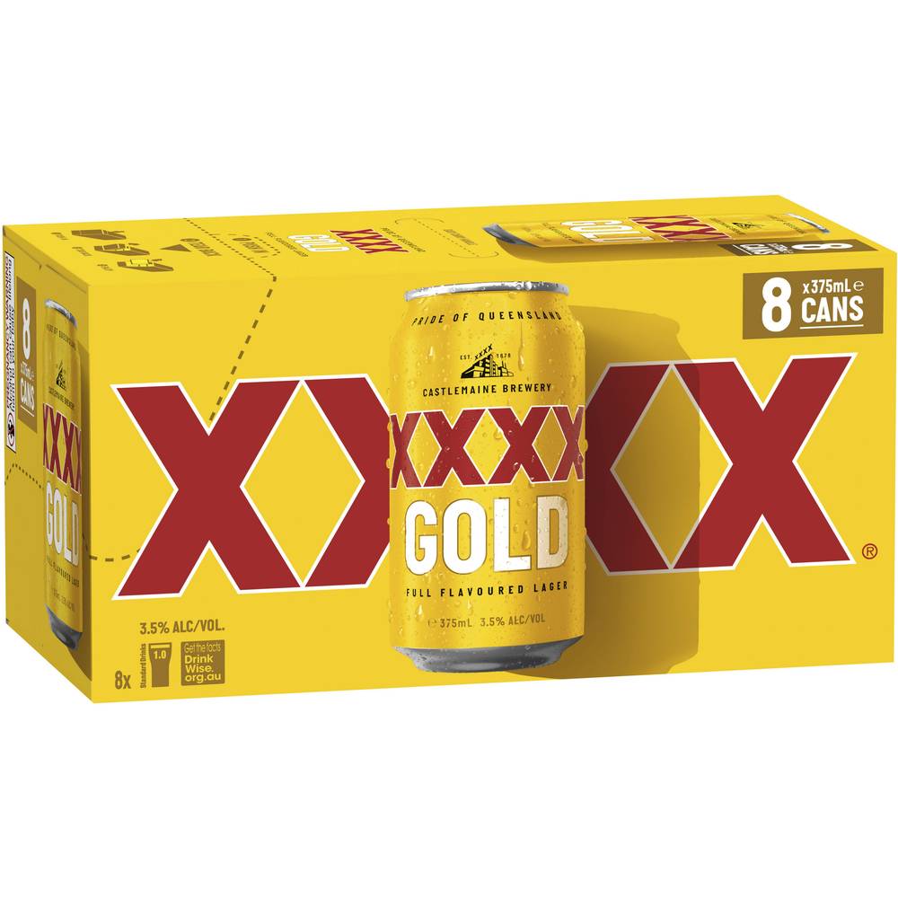 XXXX Gold 8pk Can 375mL X 8 pack