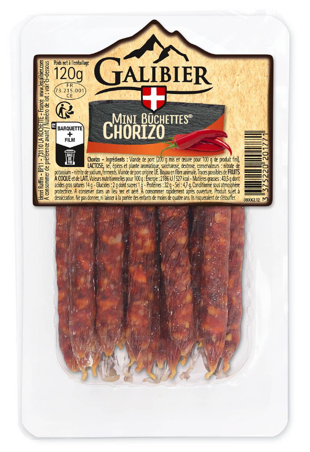 Galibier - Mini bûchettes au chorizo (120g)