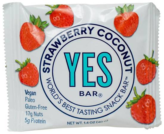 Yes Bar Vegan Strawberry Coconut Snack Bar