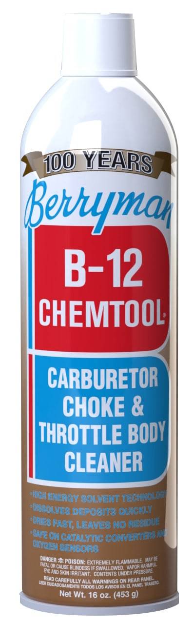 Berryman Berry Man B12 Chem Tool Carburetor Cleaner 16 oz - High Energy Solvent Technology, Fast Drying, Residue-Free - Safe for Catalytic Converters & Oxygen Sensors | BERR0117