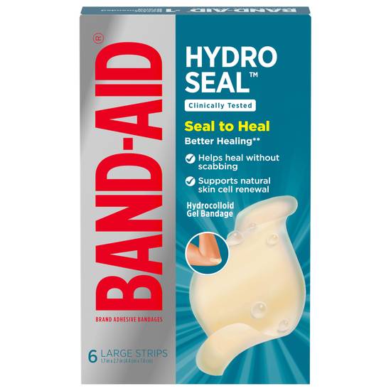Band-Aid Hydro Seal Large Hydrocolloid Gel Adhesive Bandages (6 ct)