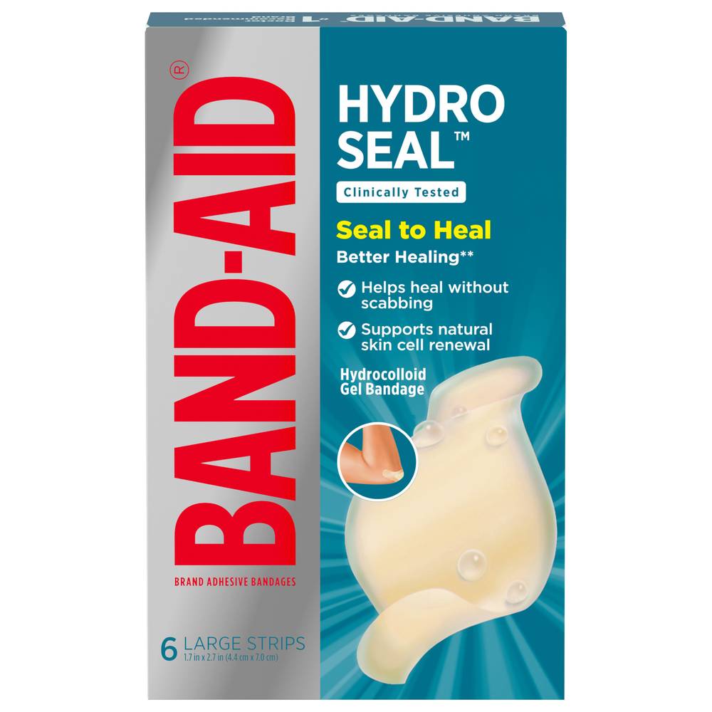 Band-Aid Hydro Seal Large Hydrocolloid Gel Adhesive Bandages (0.8 oz)